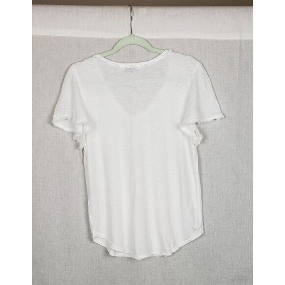 Michael Stars Los Angeles S Tee Slub Gauze Flutter Sleeves Summer White Casual - Picture 2 of 6